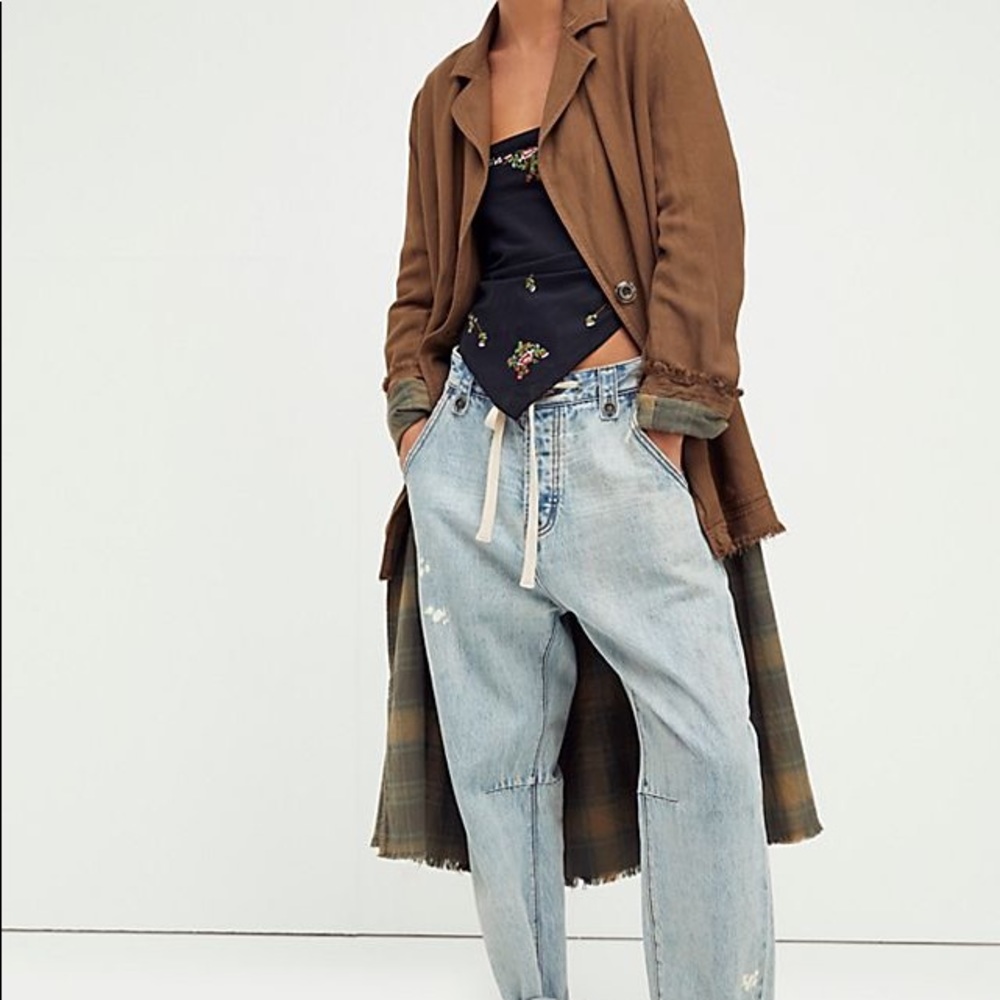Free People Size S Jax Tailored Blazer/ Flannel Jacket